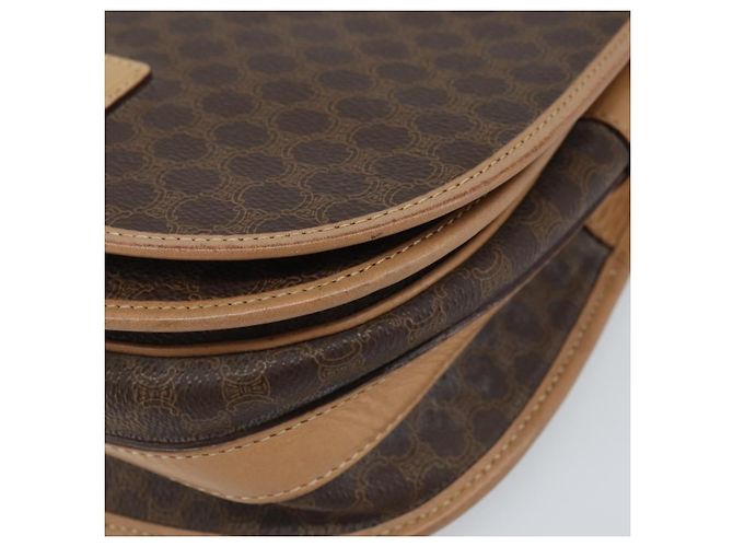 Céline CELINE Macadam Canvas Shoulder Bag PVC Leather Brown Gold - vista 10