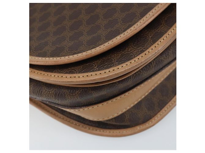 Céline CELINE Macadam Canvas Shoulder Bag PVC Leather Brown Gold - vista 11