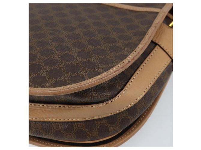 Céline CELINE Macadam Canvas Shoulder Bag PVC Leather Brown Gold - vista 12