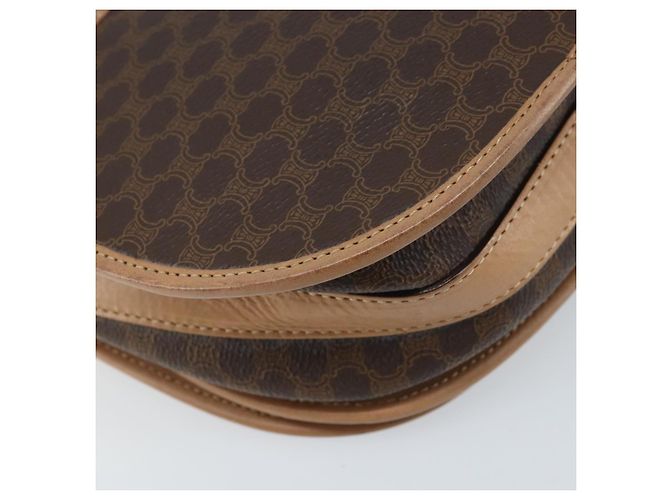 Céline CELINE Macadam Canvas Shoulder Bag PVC Leather Brown Gold - vista 13