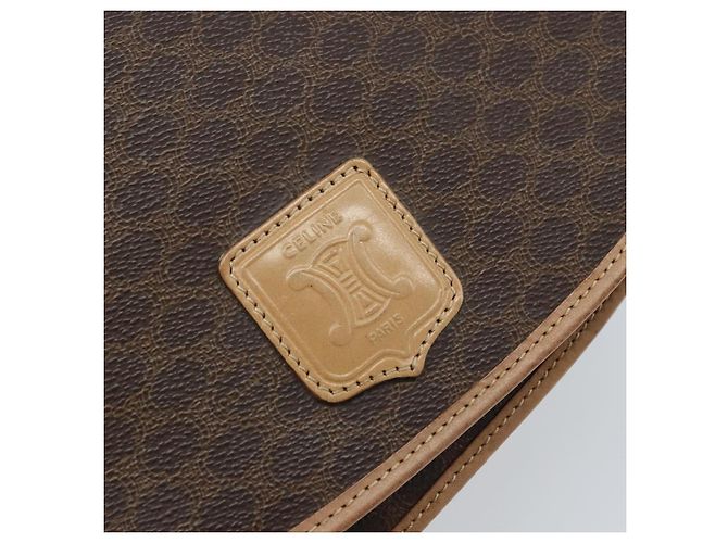 Céline CELINE Macadam Canvas Shoulder Bag PVC Leather Brown Gold - vista 14