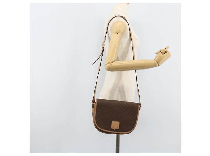 Céline CELINE Macadam Canvas Shoulder Bag PVC Leather Brown Gold - vista 23