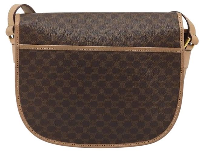 Céline CELINE Macadam Canvas Shoulder Bag PVC Leather Brown Gold - vista 3