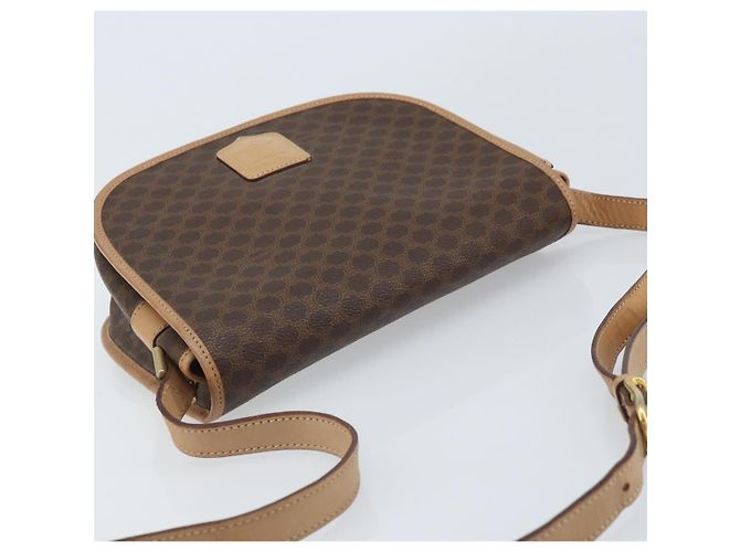 Céline CELINE Macadam Canvas Shoulder Bag PVC Leather Brown Gold - vista 6