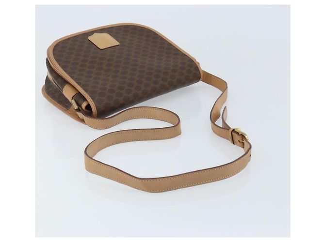 Céline CELINE Macadam Canvas Shoulder Bag PVC Leather Brown Gold - vista 7