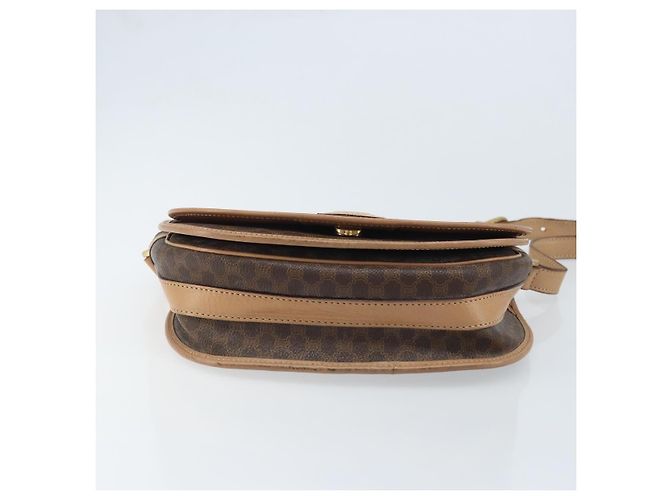 Céline CELINE Macadam Canvas Shoulder Bag PVC Leather Brown Gold - vista 9