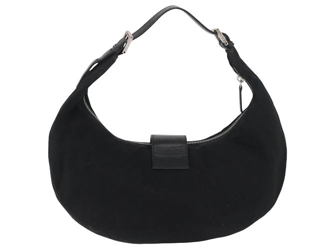 FENDI Mamma Baguette Shoulder Bag Nylon Black Silver - vista 2
