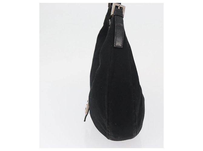 FENDI Mamma Baguette Shoulder Bag Nylon Black Silver - vista 3