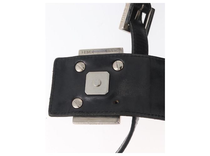 FENDI Mamma Baguette Shoulder Bag Nylon Black Silver - vista 9