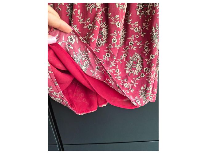 The Kooples Langes Kleid mit Blumenprint Pink Mehrfarben - Ansicht 2