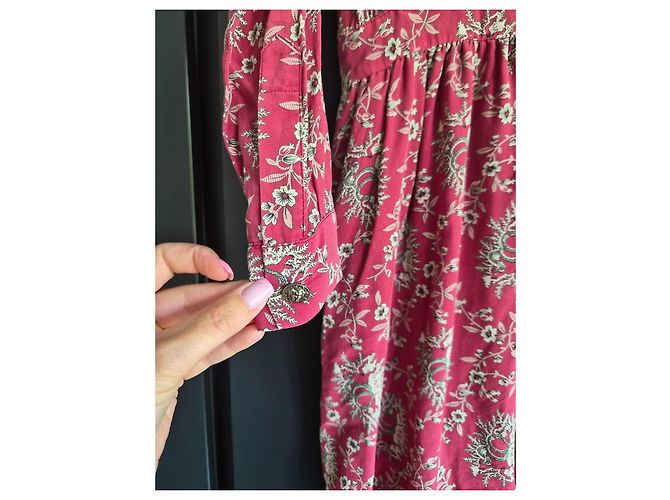 The Kooples Langes Kleid mit Blumenprint Pink Mehrfarben - Ansicht 3