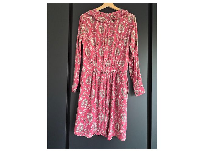 The Kooples Langes Kleid mit Blumenprint Pink Mehrfarben - Ansicht 5