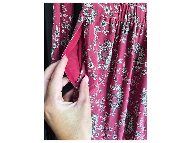 The Kooples Langes Kleid mit Blumenprint Pink Mehrfarben - Ansicht 6