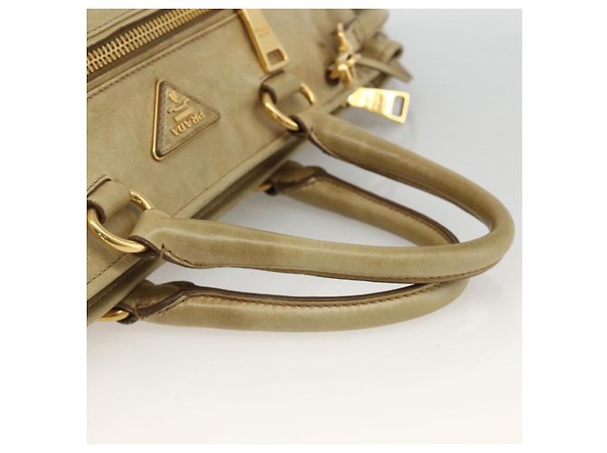 PRADA Hand Bag Leather 2way Beige Gold - vista 6