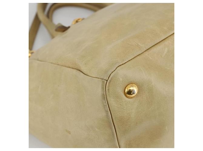 PRADA Hand Bag Leather 2way Beige Gold - vista 8