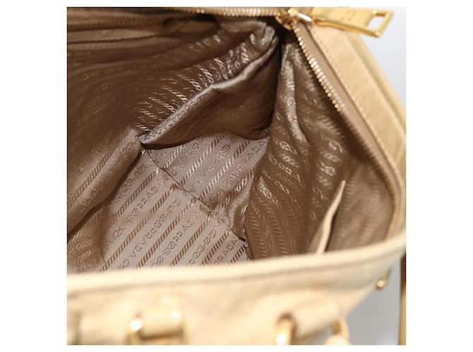 PRADA Hand Bag Leather 2way Beige Gold - vista 9