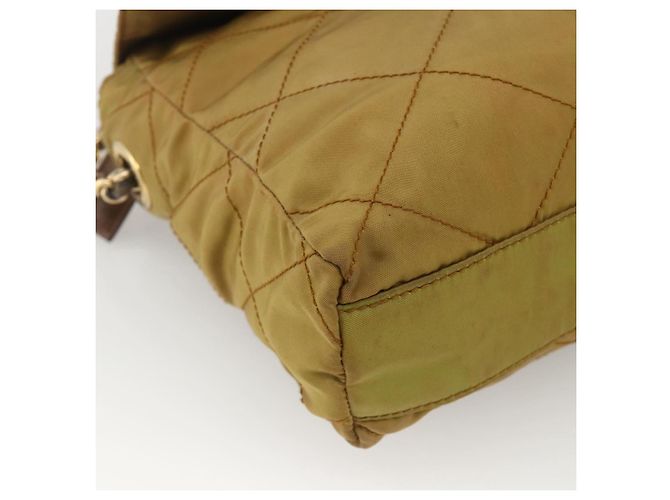 PRADA Chain Shoulder Bag Nylon Beige Gold - vista 11