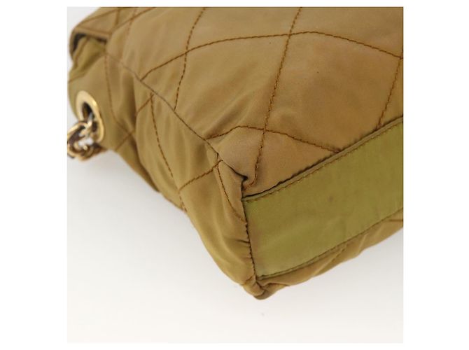 PRADA Chain Shoulder Bag Nylon Beige Gold - vista 13