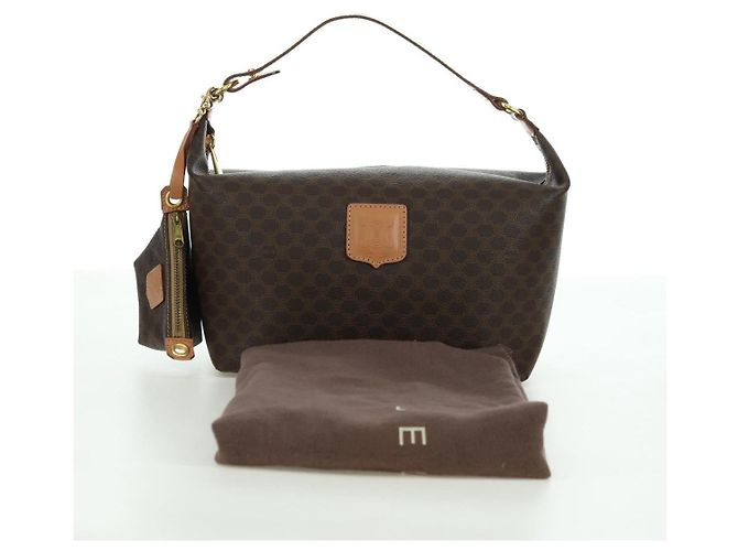Céline CELINE Sac à main en toile Macadam PVC Cuir Marron Or - vue 12