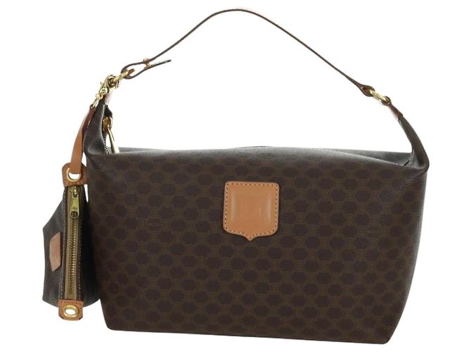 Céline CELINE Sac à main en toile Macadam PVC Cuir Marron Or - vue 13