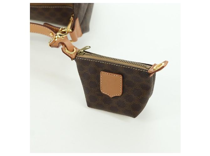Céline CELINE Sac à main en toile Macadam PVC Cuir Marron Or - vue 19