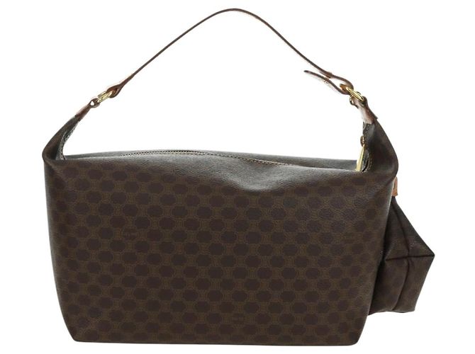 Céline CELINE Sac à main en toile Macadam PVC Cuir Marron Or - vue 2