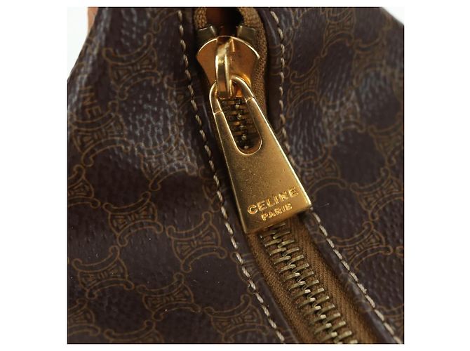 Céline CELINE Sac à main en toile Macadam PVC Cuir Marron Or - vue 22