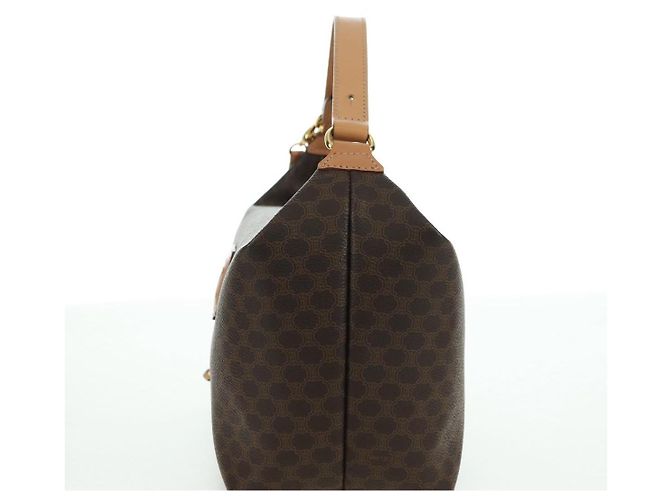 Céline CELINE Sac à main en toile Macadam PVC Cuir Marron Or - vue 3