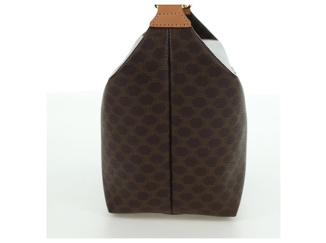 Céline CELINE Sac à main en toile Macadam PVC Cuir Marron Or - vue 5