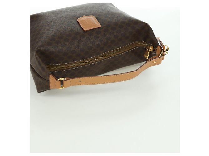 Céline CELINE Sac à main en toile Macadam PVC Cuir Marron Or - vue 8