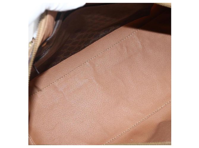 Céline CELINE Macadam Canvas Hand Bag PVC Leather Brown Gold - vista 11