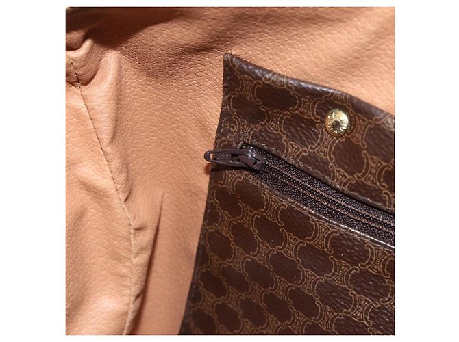 Céline CELINE Macadam Canvas Hand Bag PVC Leather Brown Gold - vista 19
