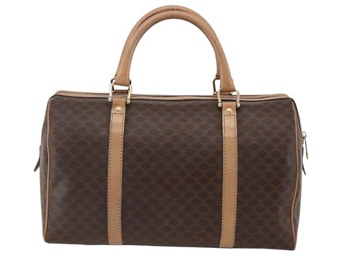 Céline CELINE Macadam Canvas Hand Bag PVC Leather Brown Gold - vista 2