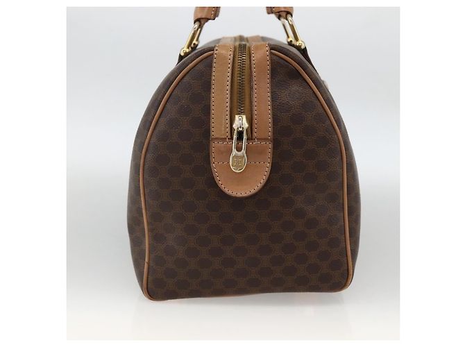 Céline CELINE Macadam Canvas Hand Bag PVC Leather Brown Gold - vista 3