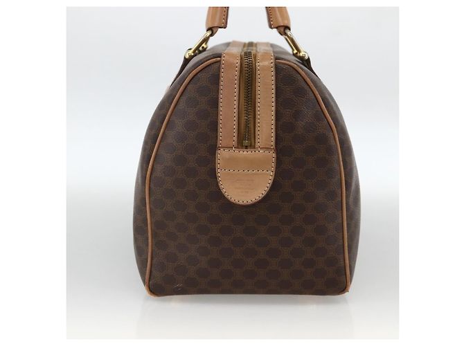 Céline CELINE Macadam Canvas Hand Bag PVC Leather Brown Gold - vista 4
