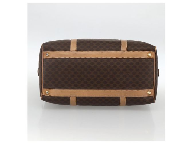 Céline CELINE Macadam Canvas Hand Bag PVC Leather Brown Gold - vista 5