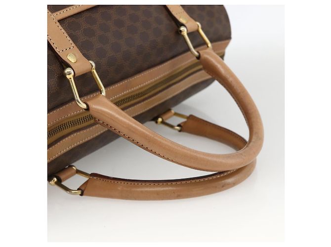 Céline CELINE Macadam Canvas Hand Bag PVC Leather Brown Gold - vista 7