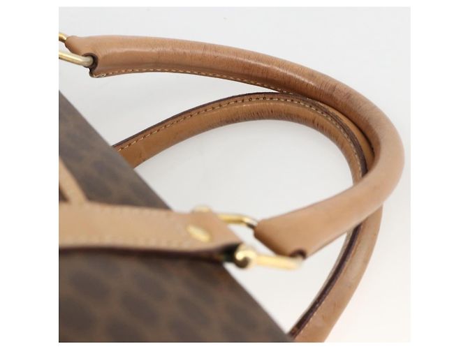 Céline CELINE Macadam Canvas Hand Bag PVC Leather Brown Gold - vista 8