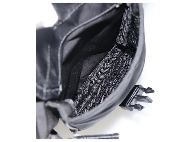 PRADA Shoulder Bag Nylon Black Silver - vista 24