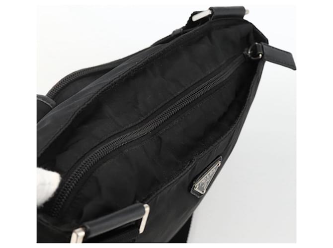 PRADA Shoulder Bag Nylon Black Silver - vista 6