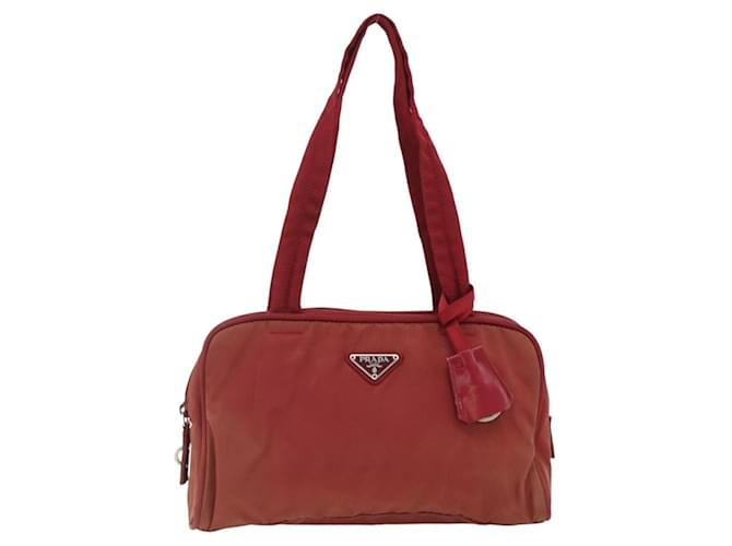 PRADA Tote Bag Nylon Red Silver - vista 13