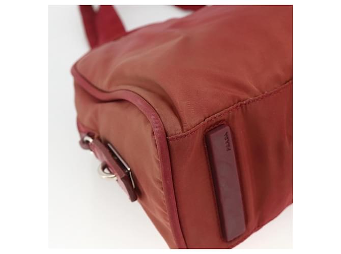 PRADA Tote Bag Nylon Red Silver - vista 14