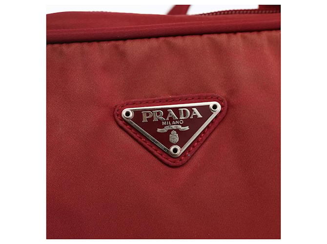 PRADA Tote Bag Nylon Red Silver - vista 18