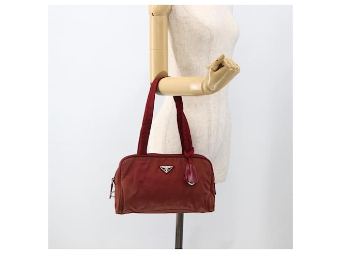 PRADA Tote Bag Nylon Red Silver - vista 24