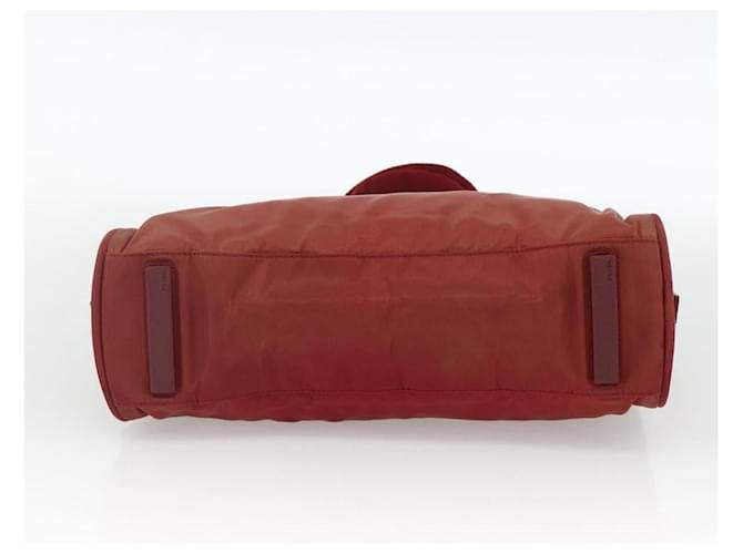 PRADA Tote Bag Nylon Red Silver - vista 5