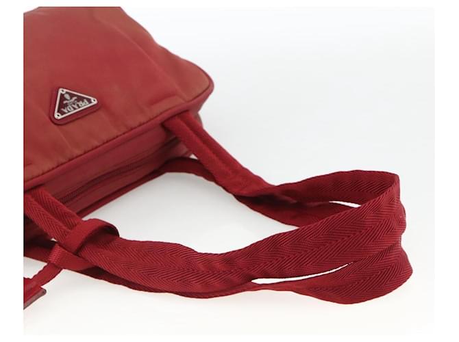PRADA Tote Bag Nylon Red Silver - vista 7