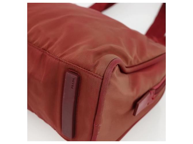 PRADA Tote Bag Nylon Red Silver - vista 9