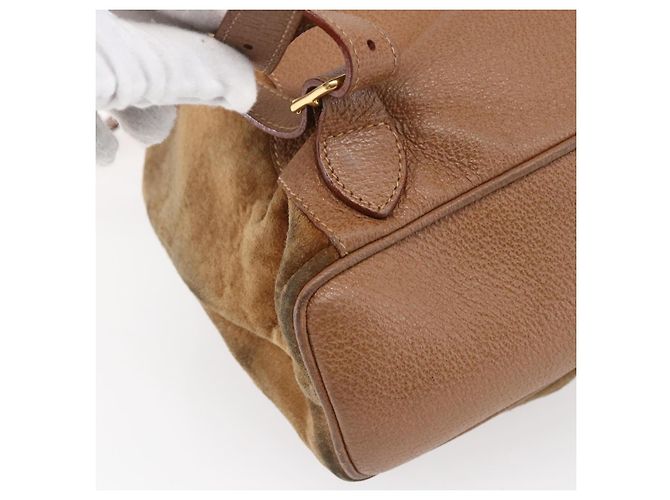 GUCCI Bamboo Backpack Suede Brown Gold 003 2058 0016 - vista 17
