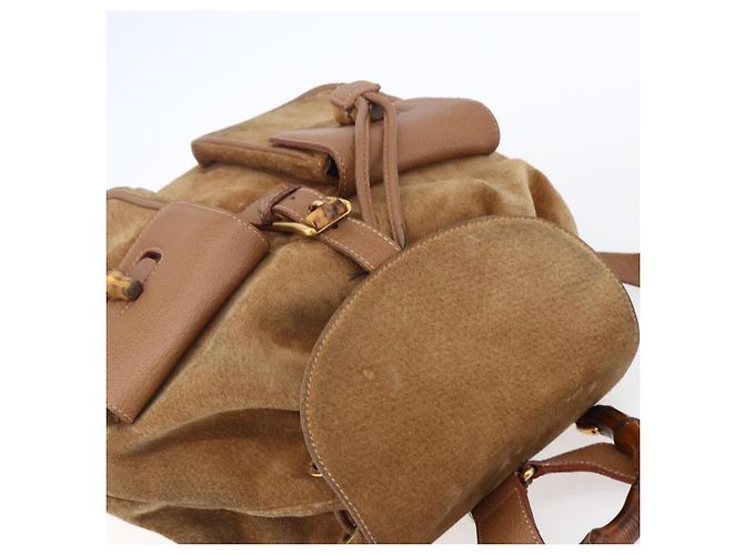 GUCCI Bamboo Backpack Suede Brown Gold 003 2058 0016 - vista 6