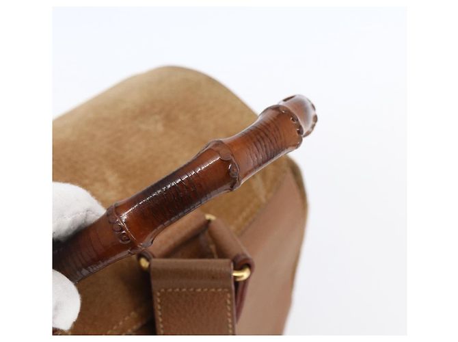GUCCI Bamboo Backpack Suede Brown Gold 003 2058 0016 - vista 7